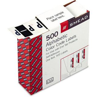 Smead A Z Color Coded Bar Style End Tab Labels, 500/Roll
