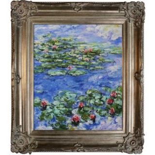 24 in. x 20 in. Water Lilies Hand Painted Classic Artwork MON2641 FR 801S20X24