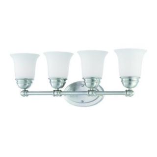 Thomas Lighting Bella 4 Light Brushed Nickel Bath Light with Etched Glass Shade SL714478