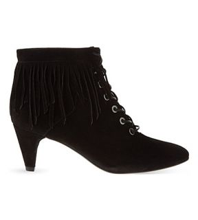 MAJE   Fringed suede ankle boots