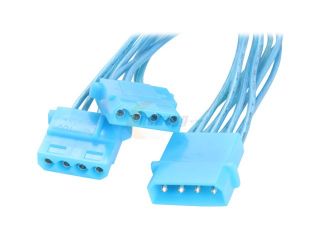 Rosewill RCW 301   8" UV IDE 4 Pin Power Splitter Cable   All Blue
