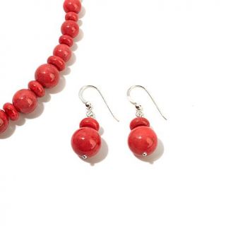 Jay King Pink Coral Sterling Silver Necklace and Earrings Set   7636522
