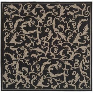 Safavieh Courtyard Black/Sand 6 ft. 7 in. x 6 ft. 7 in. Square Indoor/Outdoor Area Rug CY2653 3908 7SQ