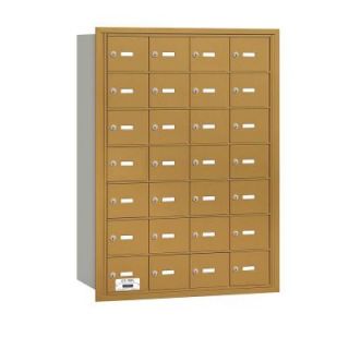 Salsbury Industries 3600 Series Gold Private Rear Loading 4B Plus Horizontal Mailbox with 28A Doors 3628GRP