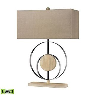 Dimond Lighting Shiprock 582D2297 LED9 21 Table Lamp, Bleached Wood/Chrome
