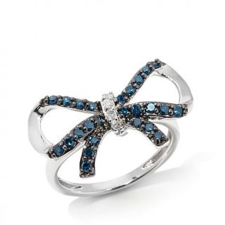 0.39ct Blue and White Diamond Sterling Silver "Bow" Ring   7646670