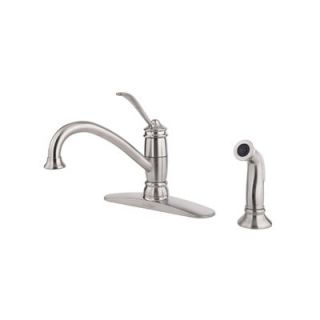 Brookwood Single Handle Deck Mounted Kitchen Faucet with Side Spray by