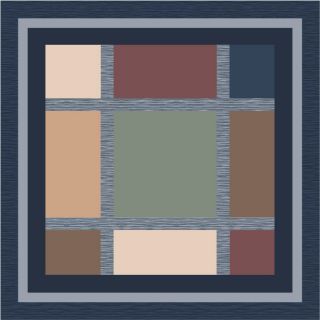 Milliken Ababa Square Blue Transitional Tufted Area Rug (Common 8 ft x 8 ft; Actual 7.58 ft x 7.58 ft)