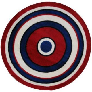 LA Rug Fun Time Shape Concentric 2 51 in. Round Area Rug FTS 150 51RD