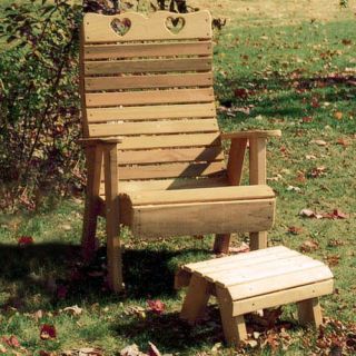 Cedar Country Hearts Patio Chair and Footrest Set by Creekvine Designs
