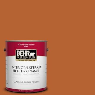 BEHR Premium Plus 1 gal. #250D 7 Caramelized Orange Hi Gloss Enamel Interior/Exterior Paint 830001