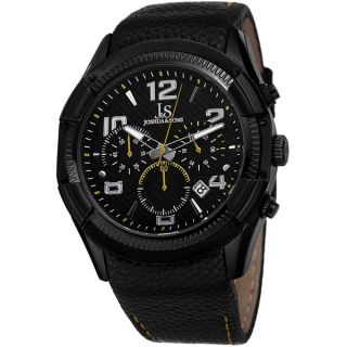Joshua & Sons Mens Chronograph Genuine Leather Strap Watch   16455692