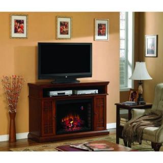 Hampton Bay Carmel 55 in. Media Console Electric Fireplace in Cherry 28MM764 C253