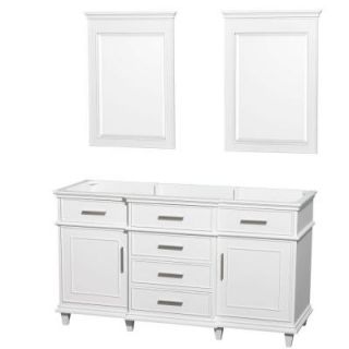 Wyndham Collection Berkeley 60 in. Vanity Cabinet with Mirror in White WCV171760DWHCXSXXM24