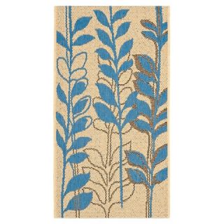 Safavieh Ivey Outdoor Rug   Natural Brown / Blue