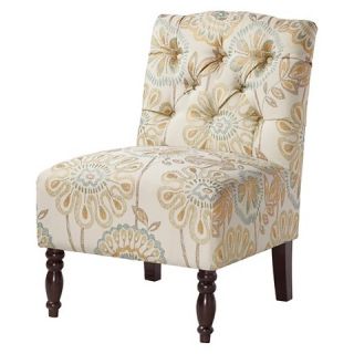 Lola Tufted Armless Chair   Multi Colored