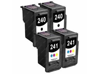 Refurbished 4 PACK Remanufactured Canon PG 240 / CL 241 (2 Black / 2 Color) Ink Cartridges for Canon PIXMA MG2120 MG2220 MG3120 MG3222 MG3520 MG3522 MG4120 MG3122 MG3220 MG4220 MX479 MX439 MX512 Printer