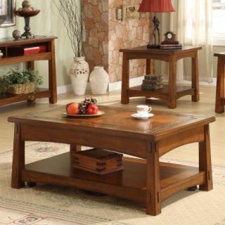 Riverside Craftsman Home Rectangular Coffee Table Set