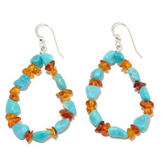 Jay King Amber and Iron Mountain Turquoise Sterling Silver Earrings   8045453
