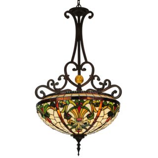 Meyda Tiffany Baroque 3 Light Inverted Pendant