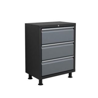NewAge Products 33 in. H x 26 in. W x 16 in. D Ready to Assemble Metal 3 Drawer Tool Cabinet in Grey 32287