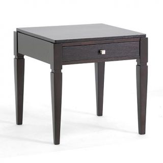 Haley Black Wood Modern End Table with Drawer   6714271