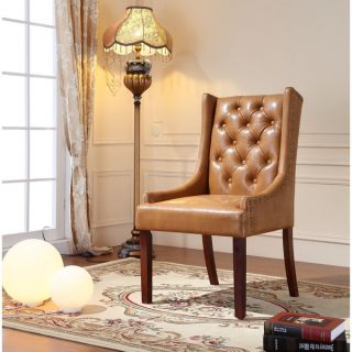 Royal Comfort Martis Light Brown Faux Leather Luxury Arm Chair