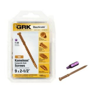 GRK Fasteners #9 x 2 1/2 in. Star Drive Trim Head Kameleon Composite Tan Deck Screw (100 per Pack) 168155