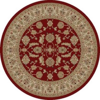 Concord Global Trading Jewel Antep Red 5 ft. 3 in. Round Area Rug 44400