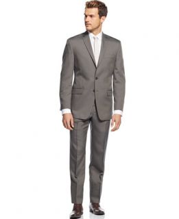 Calvin Klein Grey Pindot Slim Fit Suit   Suits & Suit Separates   Men