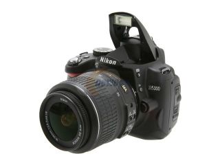 Open Box Nikon D5000 Black 12.3 MP Digital SLR Camera w/AF S DX Nikkor 18 55mm f/3.5 5.6G VR Lens
