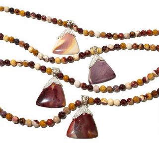 Jay King Mookaite Sterling Silver Pendant with 18" Beaded Necklace   7816569