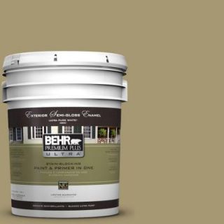 BEHR Premium Plus Ultra 5 gal. #S330 5 Dried Chive Semi Gloss Enamel Exterior Paint 585405