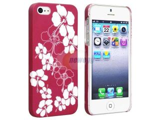 Insten Snap on Rubber Coated Case Cover Compatible with Apple iPhone 5 / 5S, Flower Rear Style 68