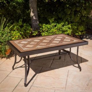 Hampton Bay Pine Valley Tile Top Patio Coffee Table AKF01417K01