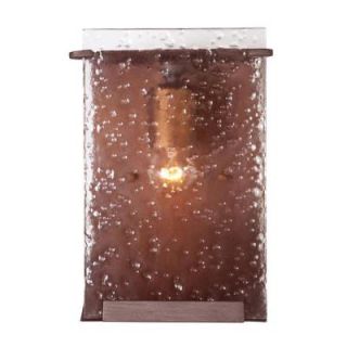 Varaluz Rain 1 Light Hammered Ore Bath Vanity Light with Recycled Hand Pressed Rain Glass 160B01HO