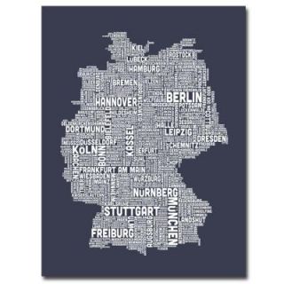 Trademark Fine Art 32 in. x 24 in. Germany City Map II Canvas Art MT0147 C2432GG