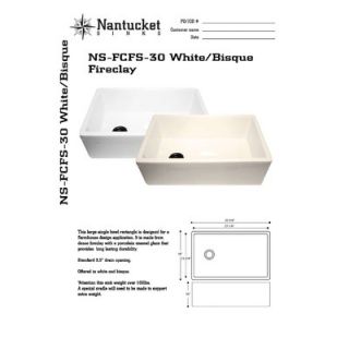 29.75 x 18 Fireclay Farmhouse Kitchen Sink by Nantucket Sinks