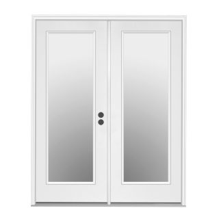 ReliaBilt 71.5 in 1 Lite Glass Primer White Steel French Inswing Patio Door