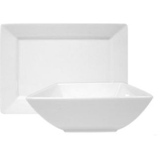 Better Homes and Gardens Square Bowl and Platter Set, White