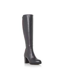 Dune Black Tolla reptile panelled knee high boot Grey
