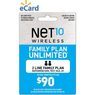  Net10 Family Plan 2 Unlimited $90