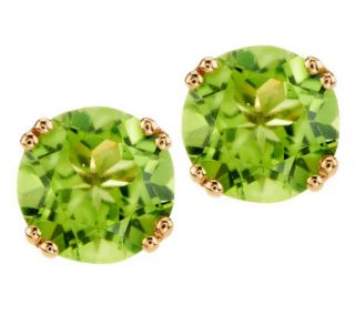 3.50 ct tw Round Peridot Stud Earrings, 14K —