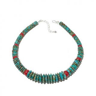 Jay King Turquoise and Red Coral 19" Necklace   7808245