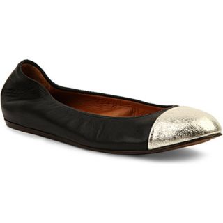 LANVIN   Peep Rod leather pumps