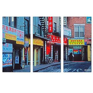 Ready2hangart Doyers Street by Bruce Bain 3 Piece Photographic Printt on Wrapped Canvas Set