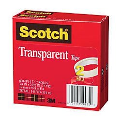Scotch Transparent Tape 3 Core 34 x 2592  Pack Of 2