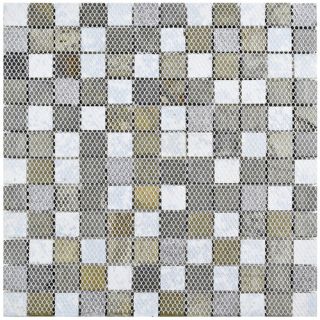 EliteTile Abbey 0.875 x 0.875 Glass, Stone and Metal Mosaic Tile in