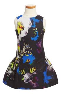 Milly Minis Midnight Floral Bow Back Party Dress (Toddler Girls & Little Girls)