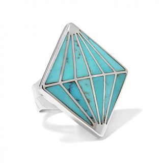 Jay King Campitos Turquoise Sterling Silver Diamond Shaped Ring   7718512
